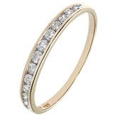 0.25ct Channel Set Round Diamond Graduated Half Eternity Ring in Uk Hallmarked 9ct Yellow  Gold